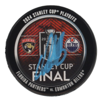 Aleksander Barkov Signed 2024 Stanley Cup Final Commemorative Hockey Puck (Fanatics) at PristineAuction.com