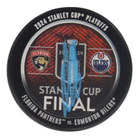 Aleksander Barkov Signed 2024 Stanley Cup Final Commemorative Hockey Puck (Fanatics) at PristineAuction.com