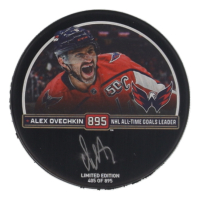 Alexander Ovechkin Signed LE 2024-25 "NHL All-Time Goals Leader" Commemorative Hockey Puck (Fanatics) at PristineAuction.com