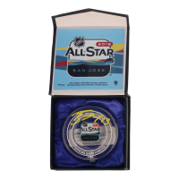 Mathew Barzal Signed 2019 All-Star Game Logo Crystal Hockey Puck with Game-Used Ice Water (Fanatics) at PristineAuction.com