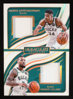 Damian Lillard / Giannis Antetokounmpo 2023-24 Immaculate Collection Immaculate Dual Mememorabilia #6 #93/99 at PristineAuction.com