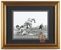 Ty Cobb "The Slide" Custom Framed Photo Display with Official Hall of Fame Cobb Plaque at PristineAuction.com