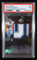 Hassan Haskins 2022 Limited Holographic Spotlight #180 JSY AU RC #04/29 (PSA 7) at PristineAuction.com