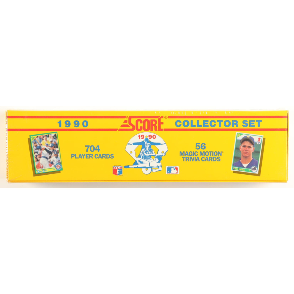 1990 Score Baseball Complete Collector Set of (704) Baseball Cards with Bo Jackson #697 FB/BB, Sammy Sosa #558 RC, Frank Thomas #663 RC, Bernie Williams #619 RC at PristineAuction.com