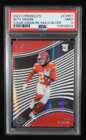 Skyy Moore 2022 Panini Chronicles Clear Vision Rookies Holo Silver #21 RC #03/25 (PSA 9) at PristineAuction.com