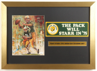 Bart Starr Signed Packers Custom Framed Art Print Display with Stat Plaque (JSA) at PristineAuction.com