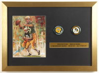 Bart Starr Signed Packers Custom Framed Art Print Display with Stat Plaque & (2) Lapel Pins (JSA) at PristineAuction.com