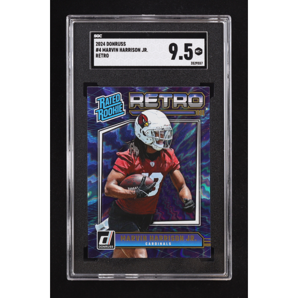 Marvin Harrison Jr. 2024 Donruss Rated Rookies Retro #4 RC (SGC 9.5) at PristineAuction.com