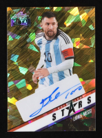 Lionel Messi 2024 Leaf Metal Gold Leaf Stars Gold Crystal Autograph #GLSLM1 #1/1 at PristineAuction.com