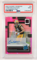 Christian Watson 2022 Clearly Donruss Clearly Rated Rookie Autographs Pink #69 RC #01/10 (PSA 9) at PristineAuction.com