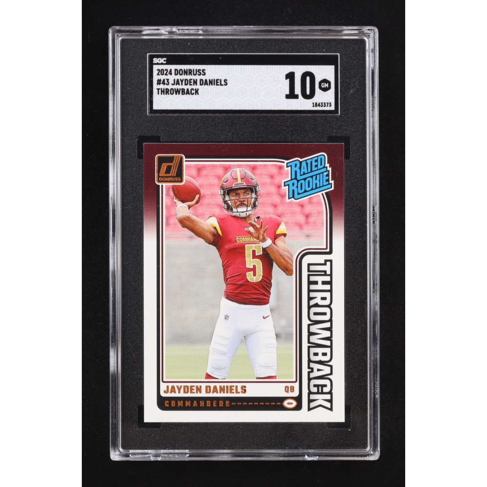 Jayden Daniels 2024 Donruss Rated Rookies Throwback #43 RC (SGC 10) at PristineAuction.com