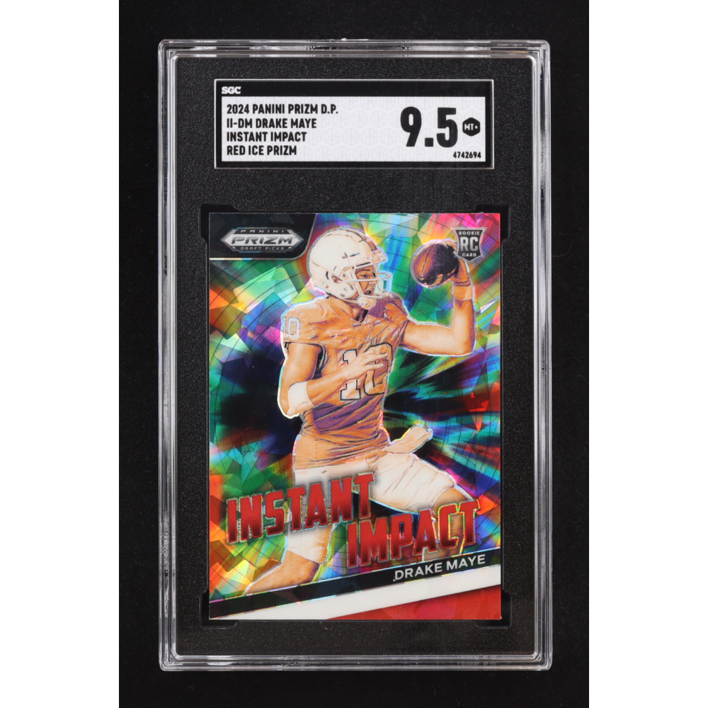 Drake Maye 2024 Panini Prizm Draft Picks Instant Impact Red Ice #4 RC (SGC 9.5) at PristineAuction.com