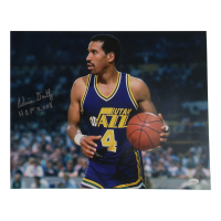 Adrian Dantley Signed Jazz 16x20 Photo Inscribed "HOF 2008" (JSA) at PristineAuction.com