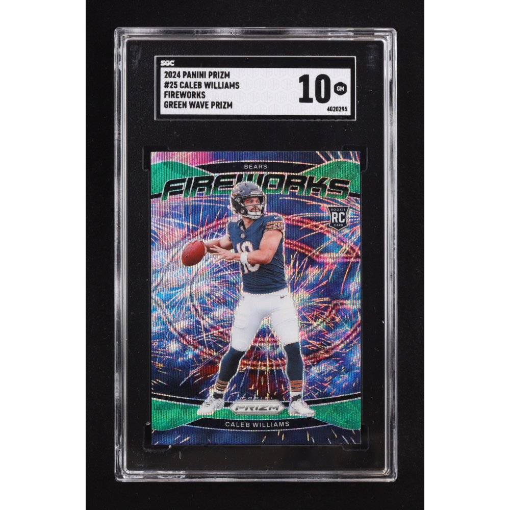 Caleb Williams 2024 Panini Prizm Fireworks Prizms Green Wave #25 RC (SGC 10) at PristineAuction.com