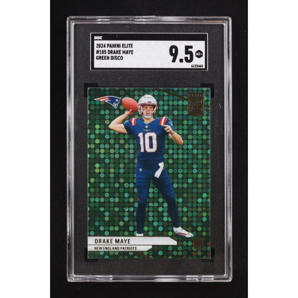 Drake Maye 2024 Elite Green Disco #185 RC (SGC 9.5) at PristineAuction.com