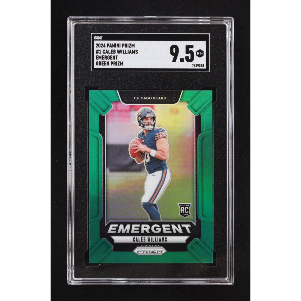 Caleb Williams 2024 Panini Prizm Emergent Prizms Green #1 RC (SGC 9.5) at PristineAuction.com