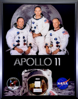 Neil Armstrong, Buzz Aldrin & Michael Collins Signed "Apollo 11" Custom Framed Cut Display (JSA) at PristineAuction.com