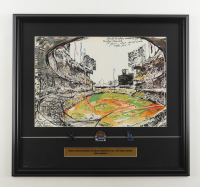 "Sandy Koufax Strikes Out Mickey Mantle at the 1963 World Series" Custom Framed Neiman Art Print Display with (3) Pins at PristineAuction.com