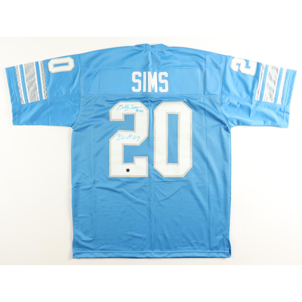 Billy Sims Signed Jersey Inscribed "80 - R.O.Y" (AWM) at PristineAuction.com