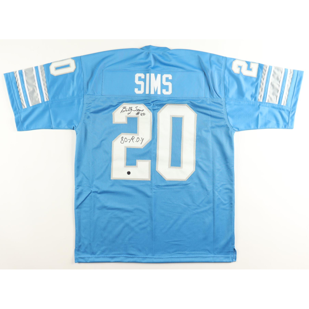 Billy Sims Signed Jersey Inscribed "80 - R.O.Y" (AWM) at PristineAuction.com