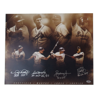 Dale Murphy, David Justice, Andrew Jones & Gary Sheffield Signed Braves 16x20 Photo With (4) Career Stat Inscriptions (PSA) at PristineAuction.com