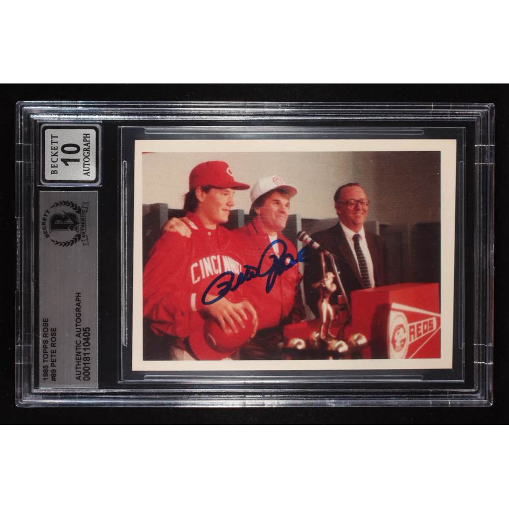 Pete Rose Signed 1985 Topps Rose #89 / Compared to Cobb (BGS | Autograph Grade 10) at PristineAuction.com