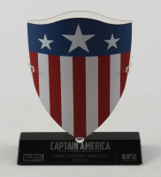 Captain America Die-Cast Prop Replica Shield with Official Marvel Stand at PristineAuction.com