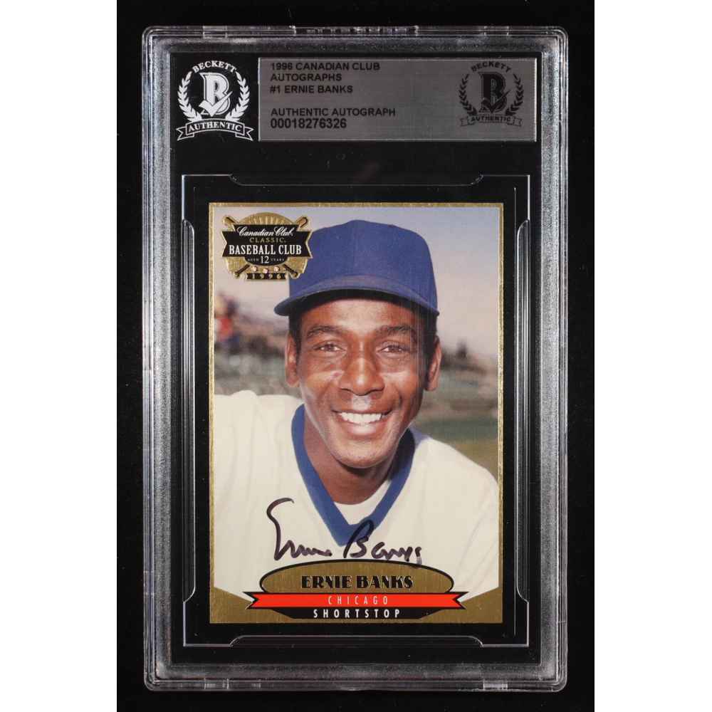 Ernie Banks 1996 Canadian Club Autographs #1 (BGS | Authentic Autograph) at PristineAuction.com
