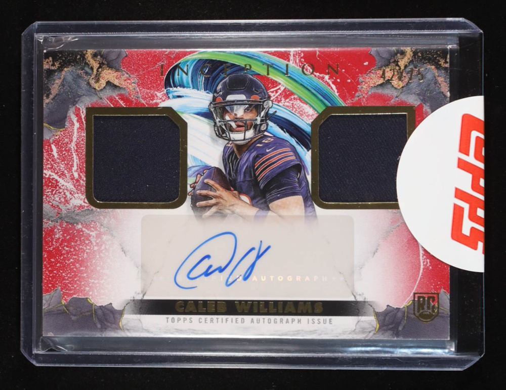 Caleb Williams 2024 Topps Inception Franchise Foundation Relic Autographs Red #FFRACW RC #42/75