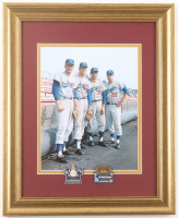 1960s Dodgers "Starting Pitchers" Custom Framed Photo Display with World Series Pins at PristineAuction.com