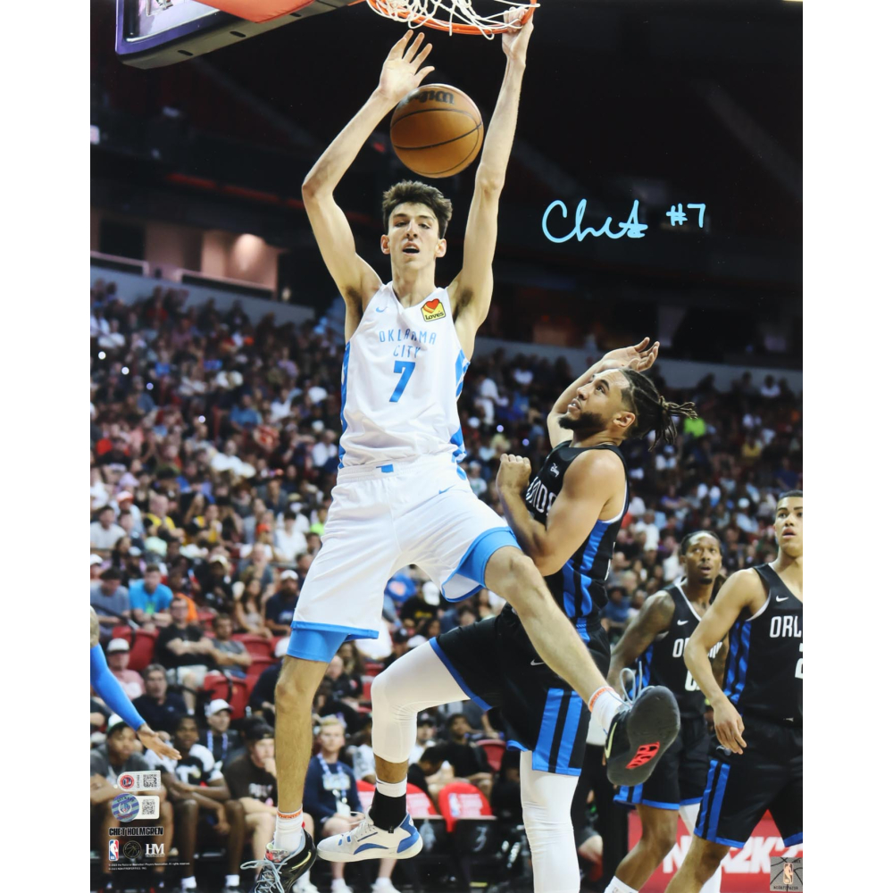 Chet Holmgren Signed Thunder 16x20 Photo (Beckett & Holmgren) at PristineAuction.com