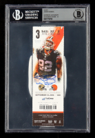 Johnny Manziel Signed 2014 Browns Football Ticket Inscribed "NFL Debut" (BGS | Autograph Grade 10) at PristineAuction.com