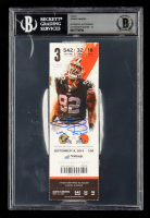 Johnny Manziel Signed 2014 Browns Football Ticket Inscribed "NFL Debut" (BGS | Autograph Grade 10) at PristineAuction.com