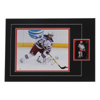 Martin St. Louis Signed Rangers Custom Matted Photo with Trading Card (JSA) at PristineAuction.com