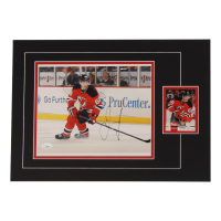 Jaromír Jágr Signed Devils Custom Matted Photo with Trading Card (JSA) at PristineAuction.com