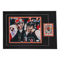 Martin Biron Signed Flyers Custom Matted Photo with Trading Card (JSA) at PristineAuction.com