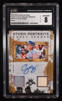 Corey Seager 2016 Diamond Kings Studio Portraits Material Signatures Silver #SPSCS RC #13/15 (CGC 8) at PristineAuction.com