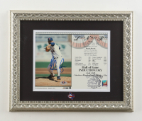 Nolan Ryan Signed Rangers Hall Of Fame Induction Custom Framed Photo Display with Texas Rangers Logo Emblem (PSA) at PristineAuction.com