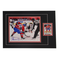 Jake Evans Signed Canadiens Custom Matted Photo with Trading Card (JSA) at PristineAuction.com