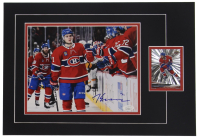 Jake Evans Signed Canadiens Custom Matted Photo with Trading Card (JSA) at PristineAuction.com