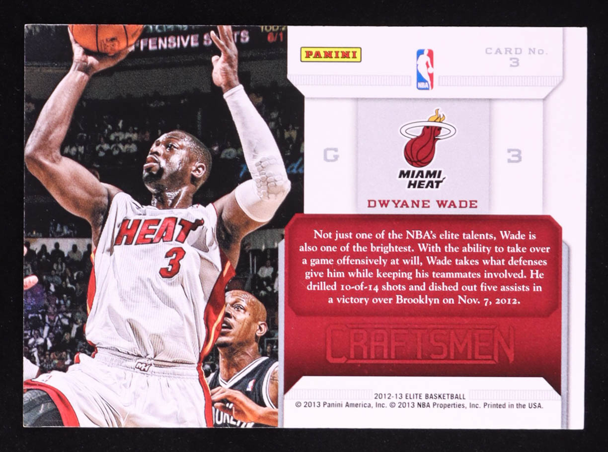 Dwyane Wade 2012-13 Elite Craftsmen Gold #3 #13/24 | Pristine Auction