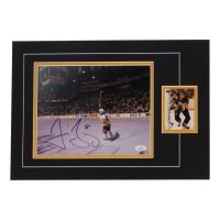 Jaromír Jágr Signed Penguins Custom Matted Photo with Trading Card (JSA) at PristineAuction.com