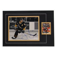 Jaromír Jágr Signed Penguins Custom Matted Photo with Trading Card (JSA) at PristineAuction.com