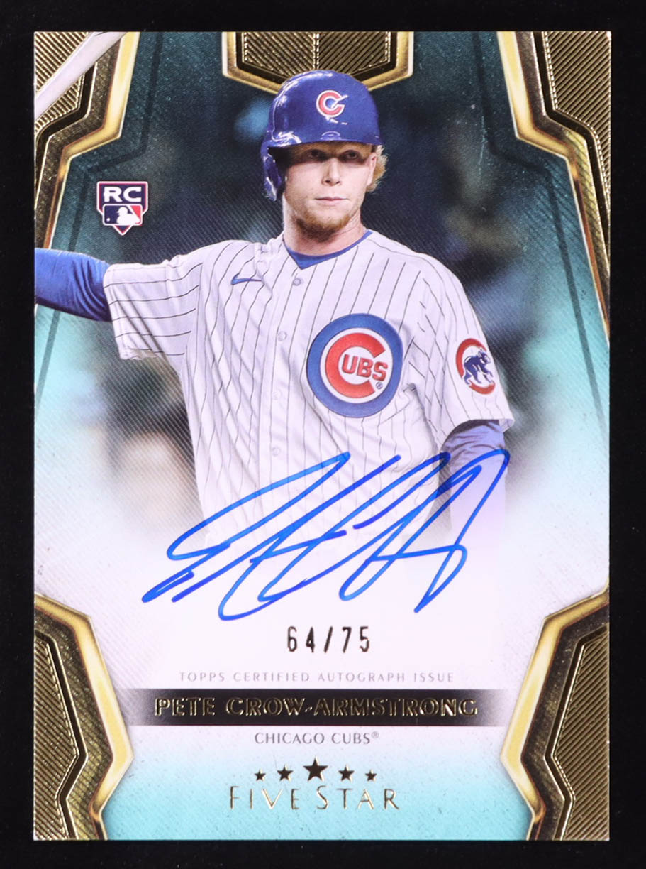 Pete Crow-Armstrong 2024 Topps Five Star Autographs Aqua #FSAPC RC #64/75 at PristineAuction.com Pete Crow-Armstrong 2024 Topps Five Star Autographs Aqua #FSAPC RC #64/75 at PristineAuction.com