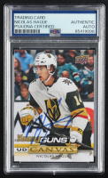 Nicolas Hague Signed 2019-20 Upper Deck Canvas #C105 YG RC (PSA) at PristineAuction.com