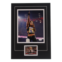 Trish Stratus Signed WWE Custom Matted Photo with Trading Card (JSA) at PristineAuction.com