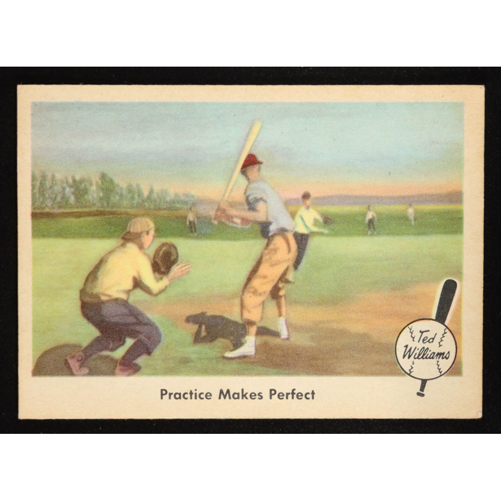 Ted Williams 1959 Fleer #3 Practice Makes Perfect at PristineAuction.com