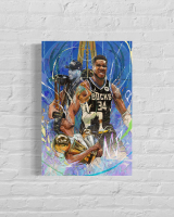 Giannis Antetounmpo Bucks Custom 9x12 Canvas at PristineAuction.com