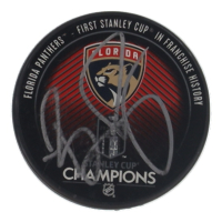 Bill Zito Signed Panthers Stanley Cup Champions Logo Hockey Puck (JSA) at PristineAuction.com