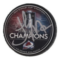 Josh Manson Signed Avalanche 2022 Stanley Cup Champions Logo Hockey Puck (JSA) at PristineAuction.com